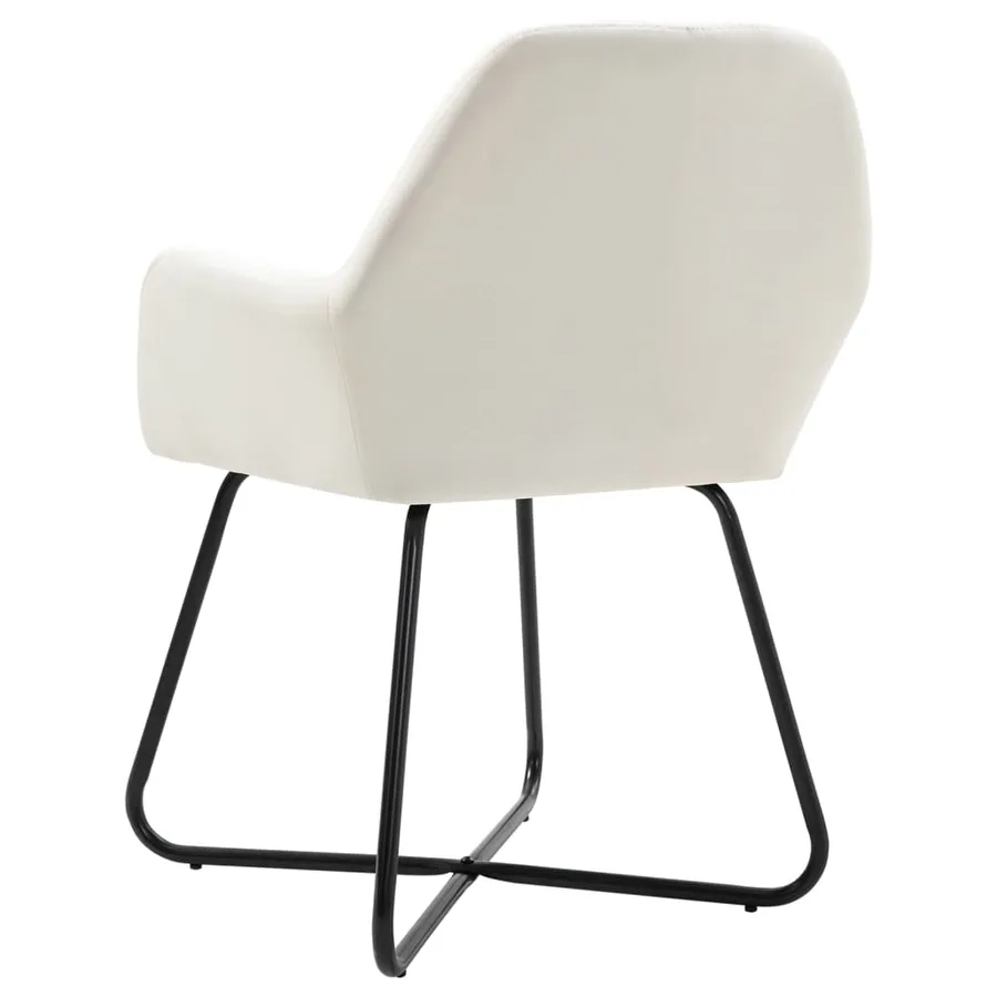 Chaises à manger lot de 2 crème tissu - 5