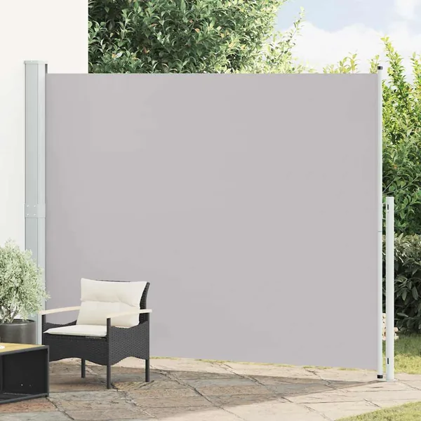 Auvent latéral rétractable de patio 220x300 cm Gris