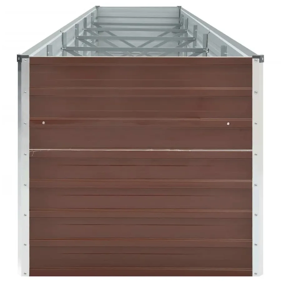Lit surélevé de jardin Acier galvanisé 480x80x77 cm Marron - 4