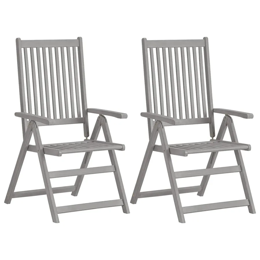 Chaises inclinables de jardin lot de 4 et coussins Bois acacia - 2