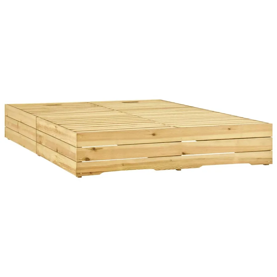 Chaise longue double Bois de pin imprégné de vert - 5