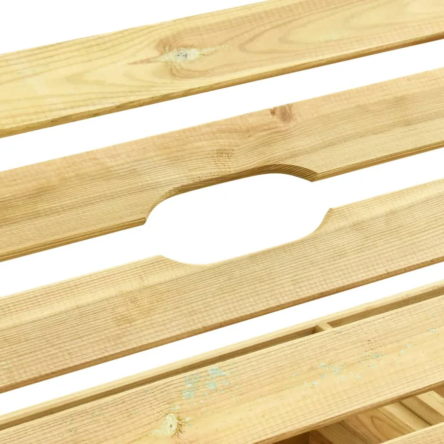 Chaise longue double Bois de pin imprégné de vert - 7