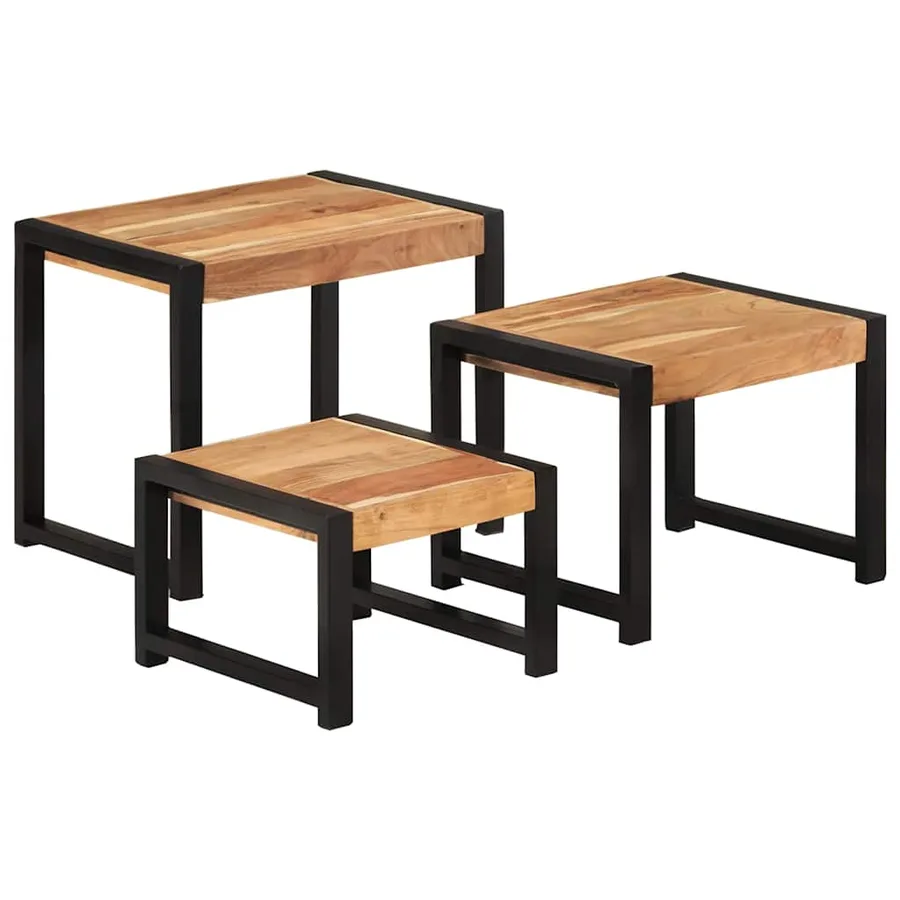 Tables gigognes 3 pcs Bois solide - 16