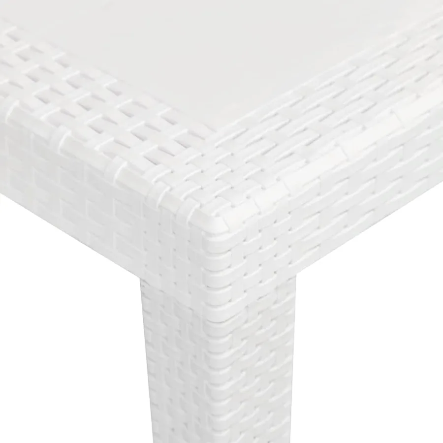 Table de jardin Blanc 79x79x72 cm Plastique Aspect de rotin - 3