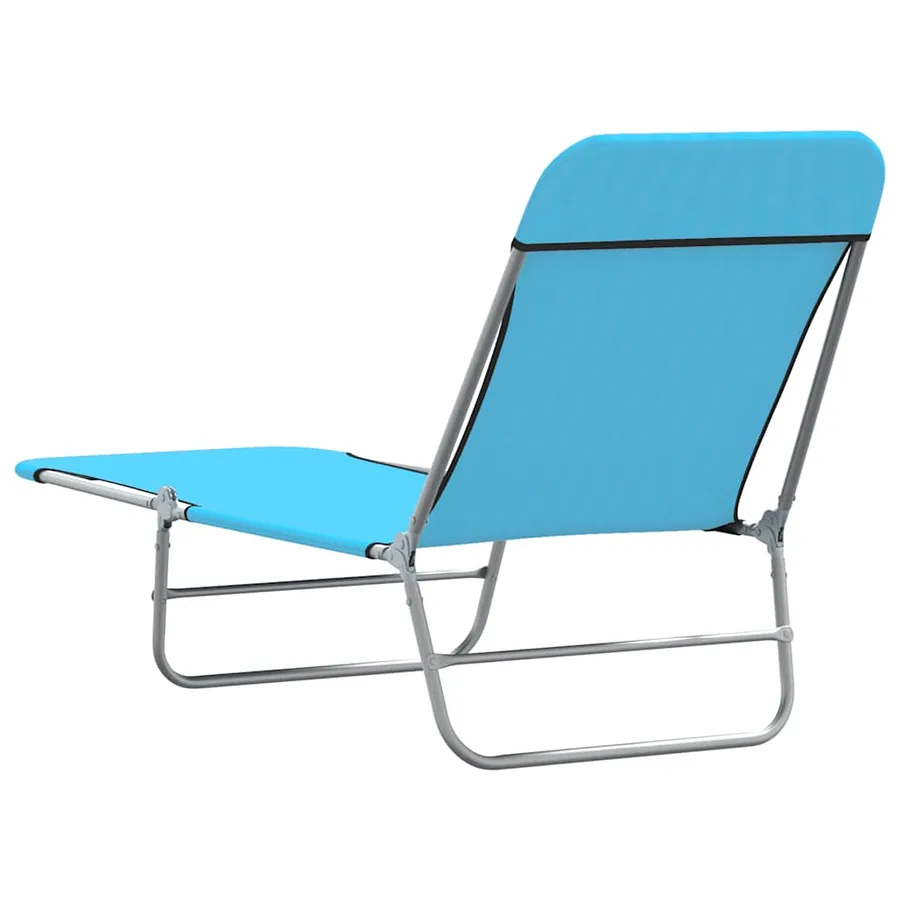 Chaises longues pliables lot de 2 Acier et tissu Gris - 15