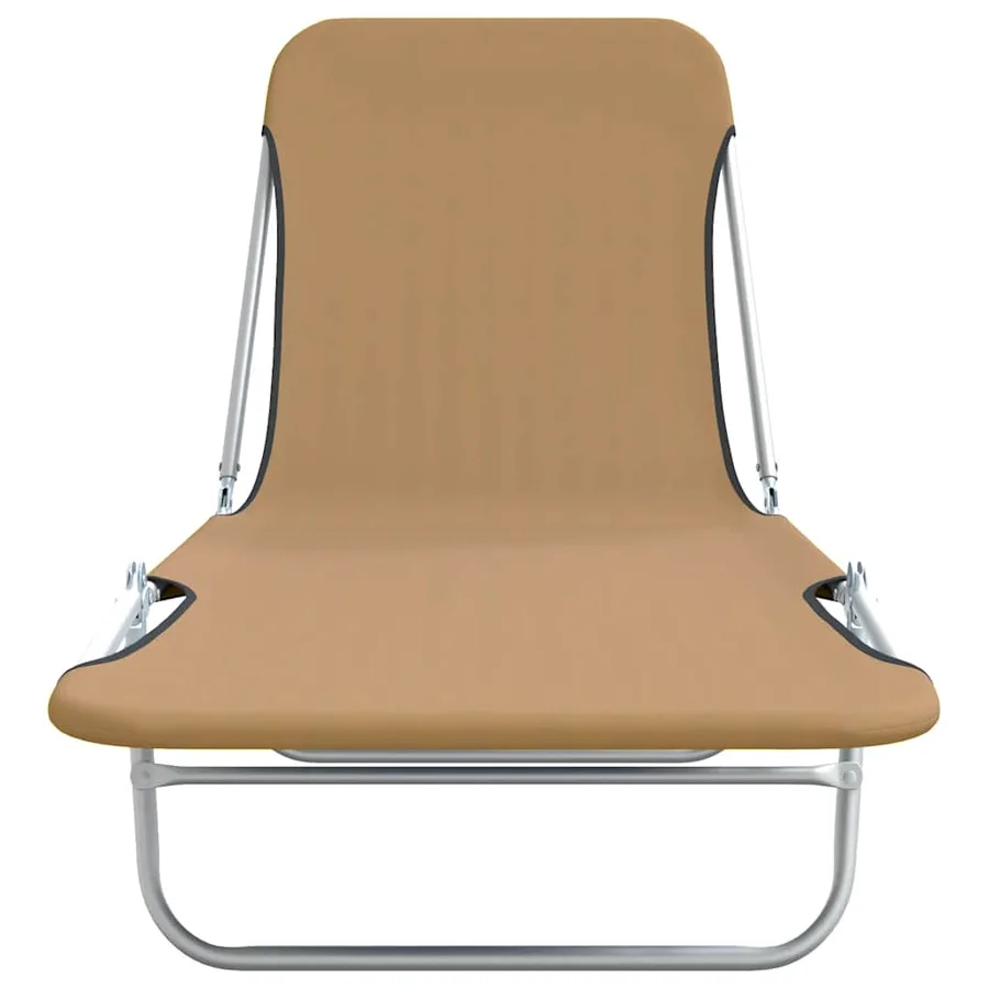 Chaises longues pliables lot de 2 Acier et tissu Gris - 23