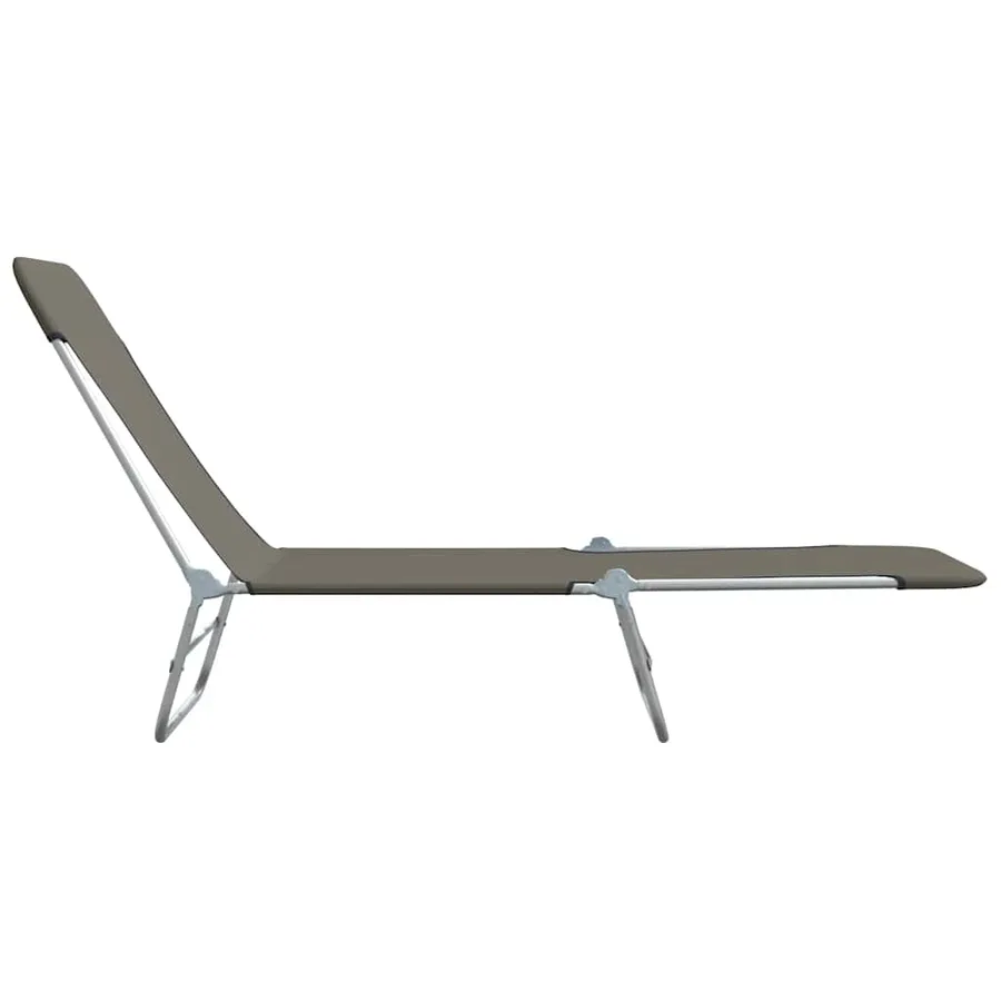 Chaises longues pliables lot de 2 Acier et tissu Gris - 4