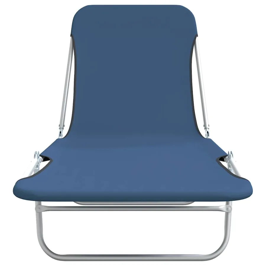 Chaises longues pliables lot de 2 Acier et tissu Gris - 43