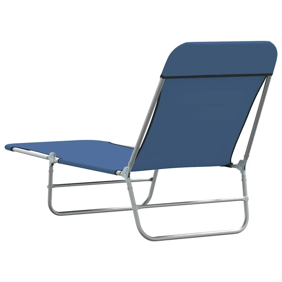 Chaises longues pliables lot de 2 Acier et tissu Gris - 45