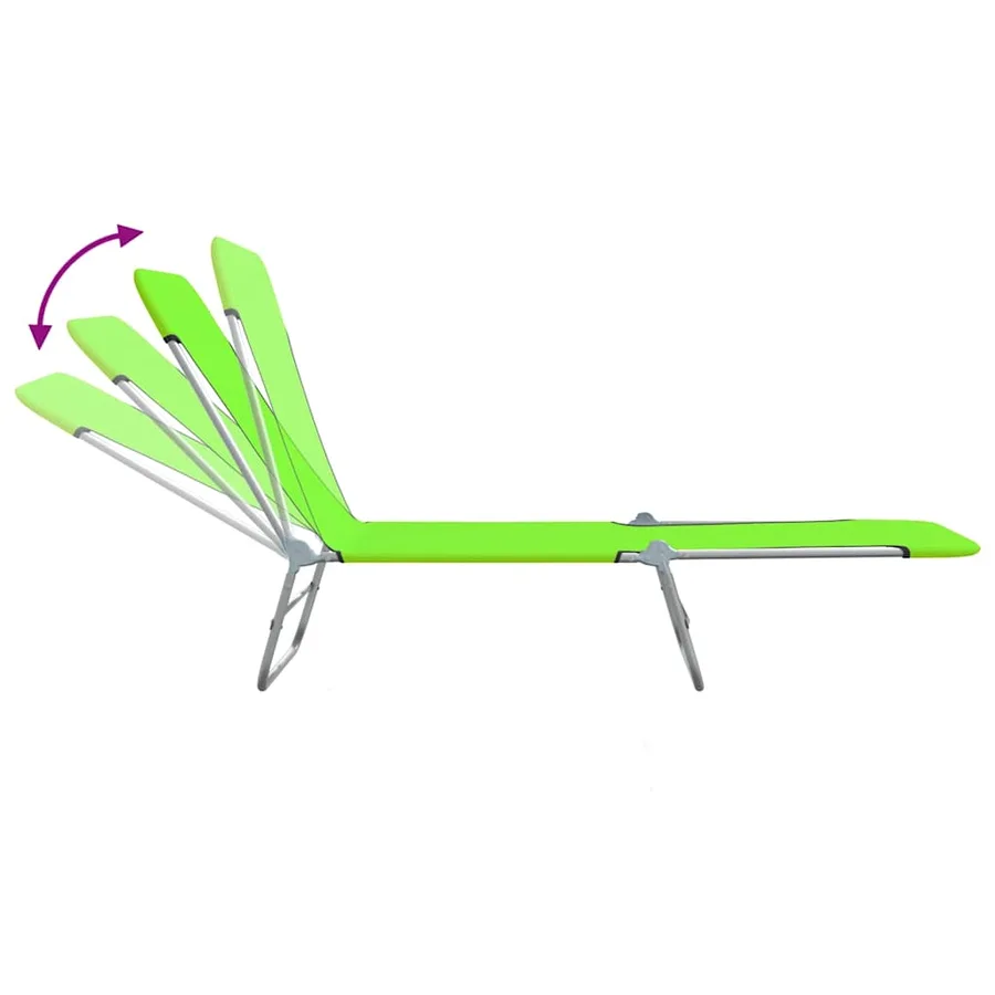 Chaises longues pliables lot de 2 Acier et tissu Gris - 66