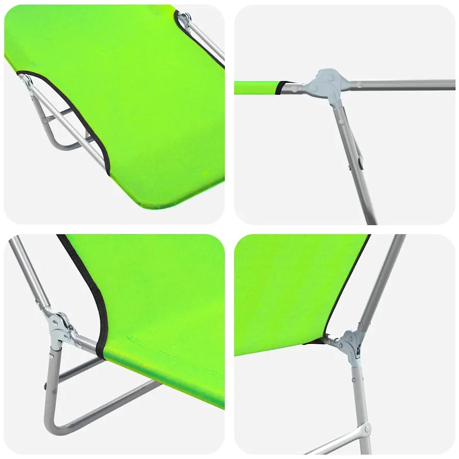 Chaises longues pliables lot de 2 Acier et tissu Gris - 68