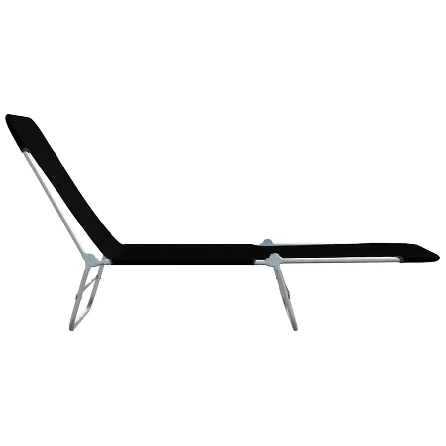 Chaises longues pliables lot de 2 Acier et tissu Gris - 74