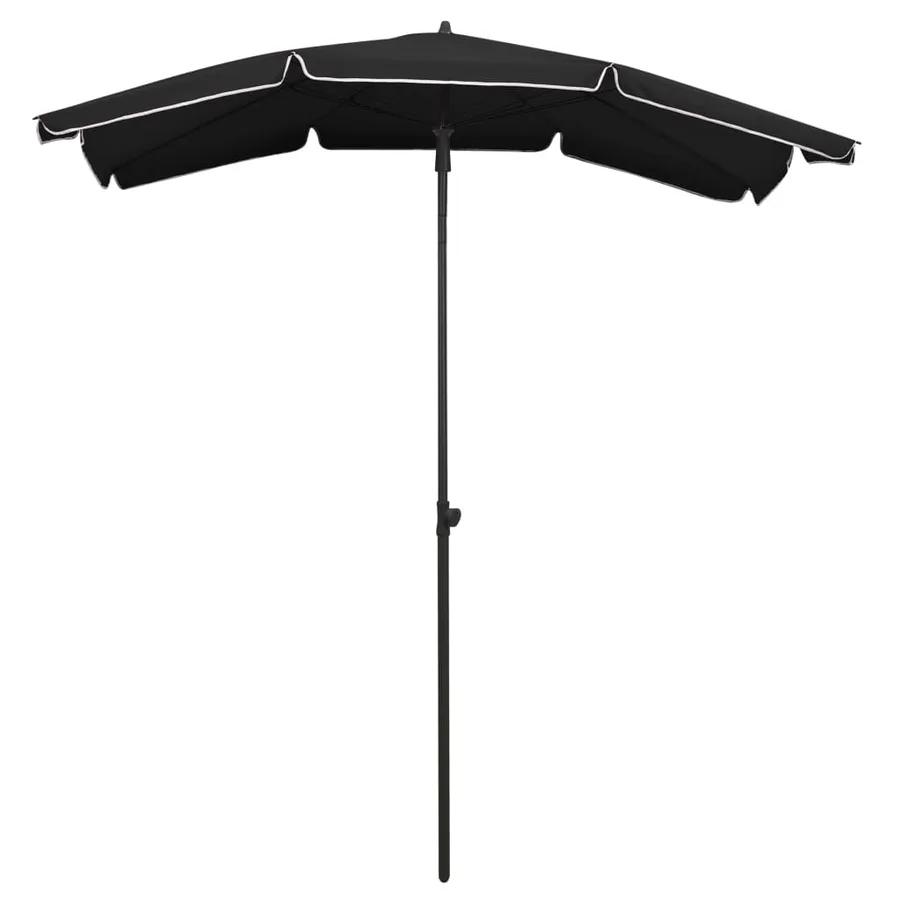 Parasol de jardin avec mât 200x130 cm noir - 2