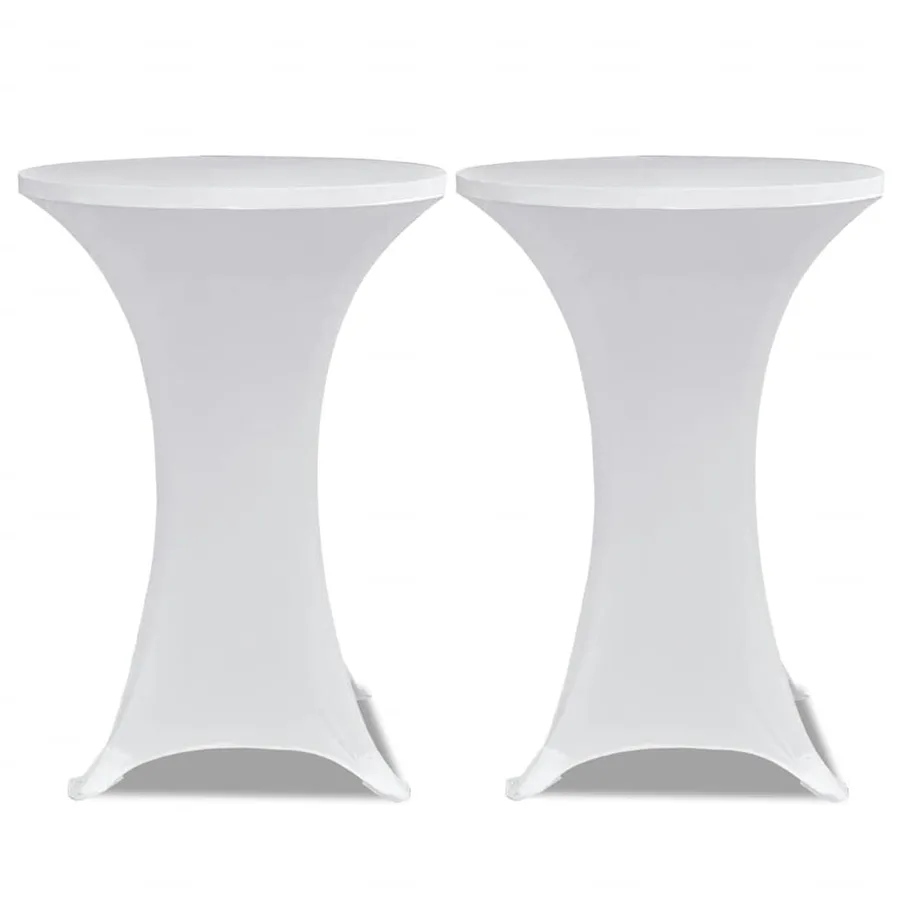 Housses élastiques de table Ø 60 cm Blanc 4 pcs - 3