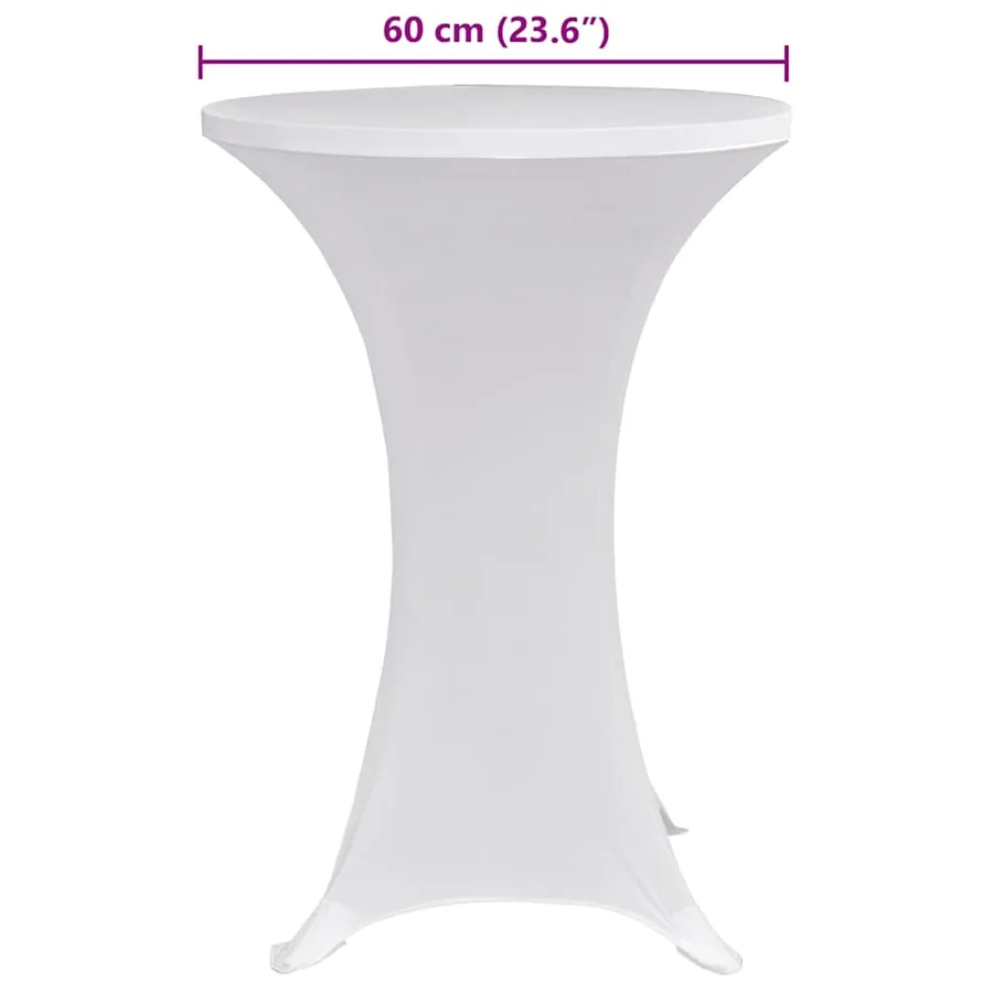 Housses élastiques de table Ø 60 cm Blanc 4 pcs - 6
