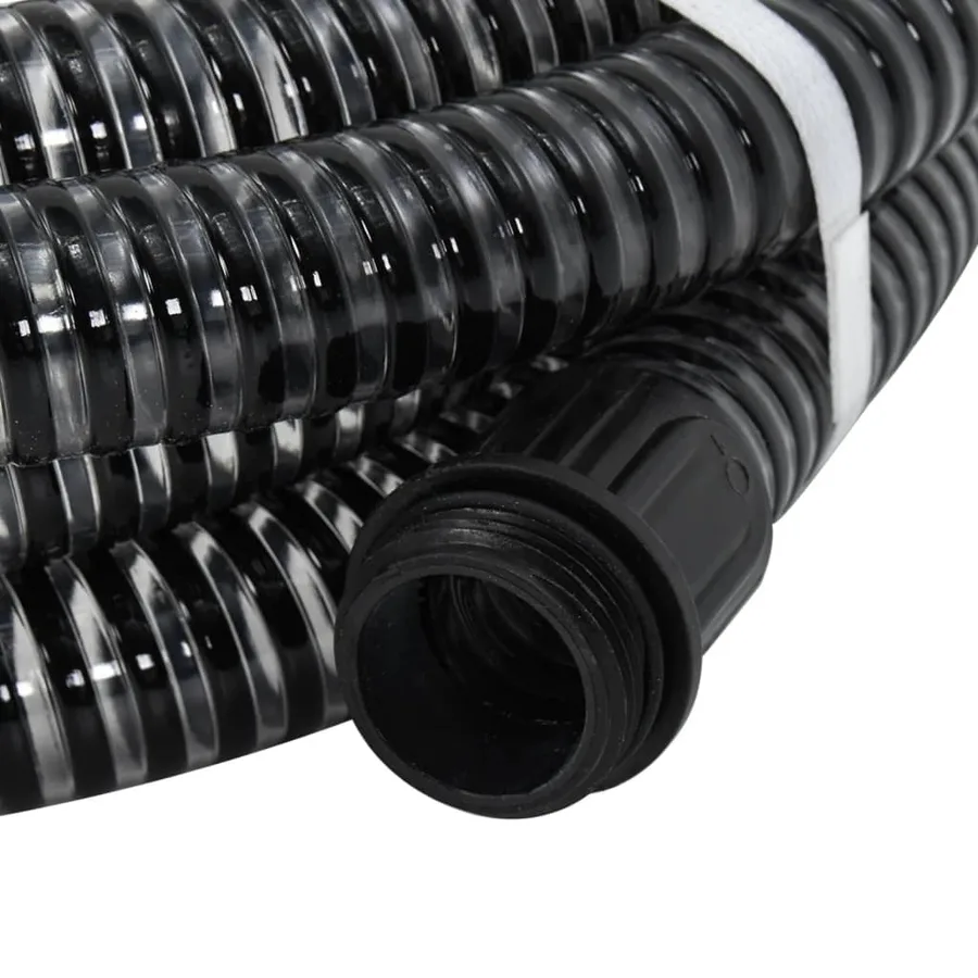 Tuyau d'aspiration avec raccords en laiton noir 1,1" 5 m PVC - 2