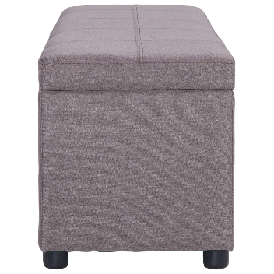 Banc avec compartiment de rangement 116 cm Taupe Polyester - 3
