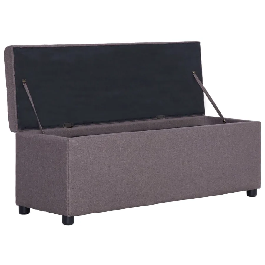 Banc avec compartiment de rangement 116 cm Taupe Polyester - 5