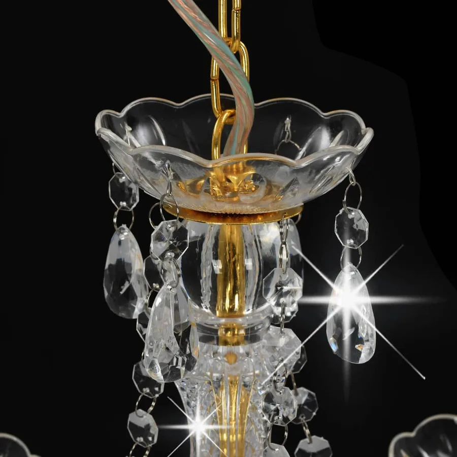 Lustre avec perles Doré Rond 3 x E14 - 5