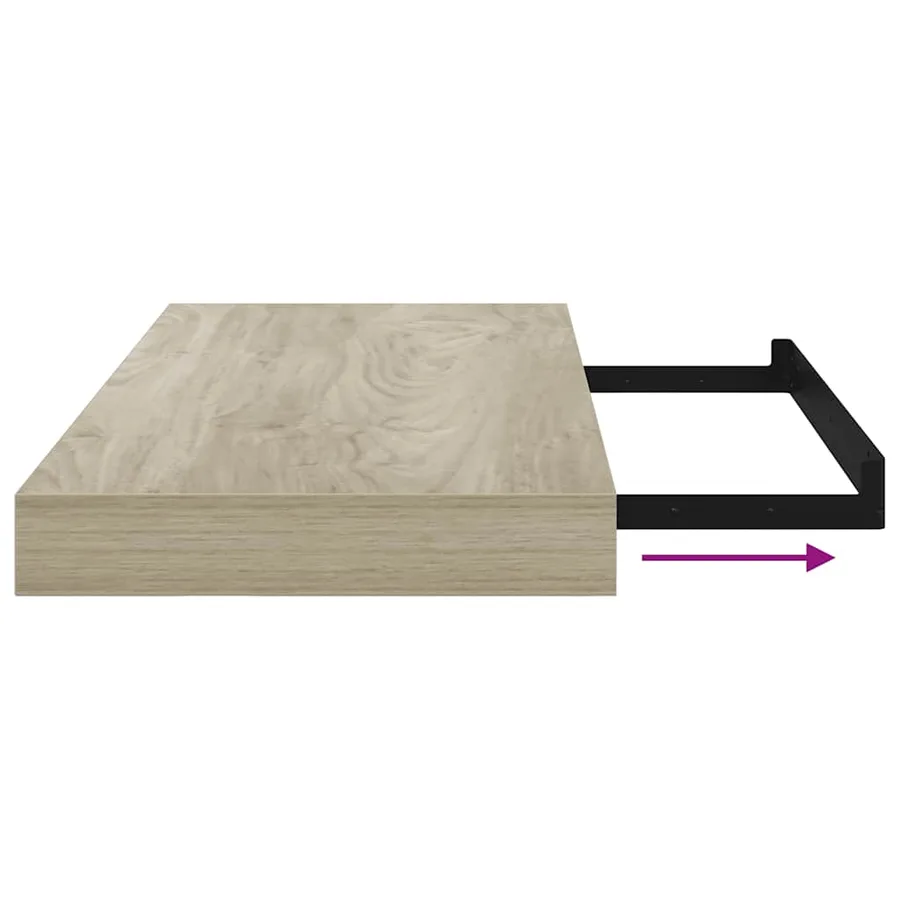 Étagère murale flottante chêne 50x23,5x3,8 cm MDF - 10