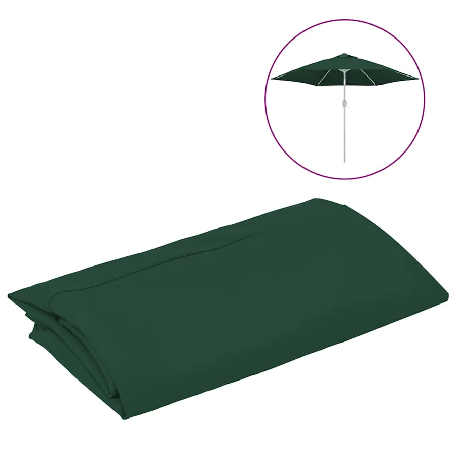 Tissu de remplacement pour parasol d'extérieur Vert 300 cm - 2