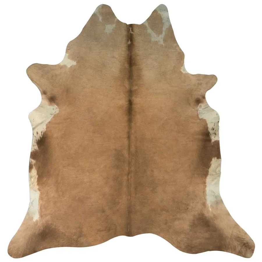 Tapis en peau de vache véritable Marron et blanc 150 x 170 cm - 5