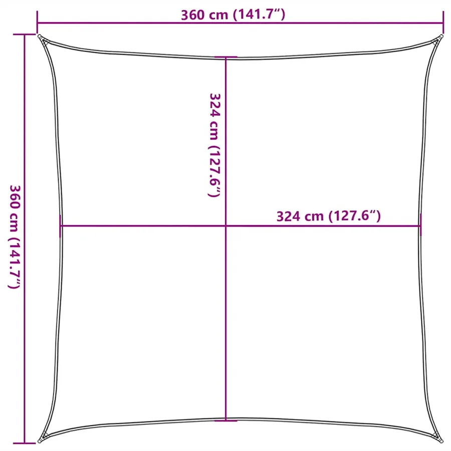 Voile d'ombrage 160 g/m² Taupe 3,6x3,6 m PEHD - 10