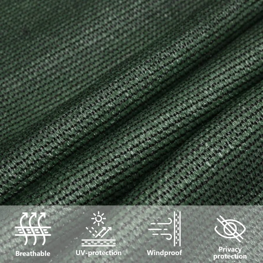 Voile d'ombrage 160 g/m² Vert foncé 5x6x6 m PEHD - 11