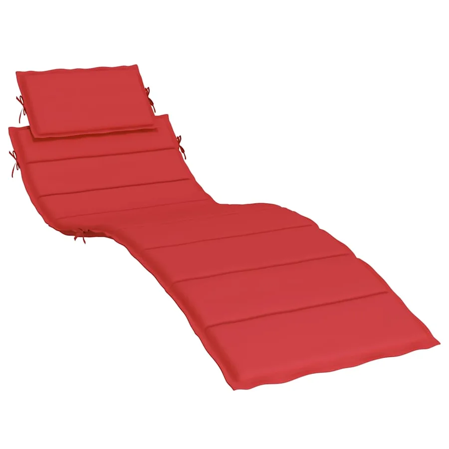 Coussin de chaise longue rouge 186x58x4 cm tissu oxford - 2
