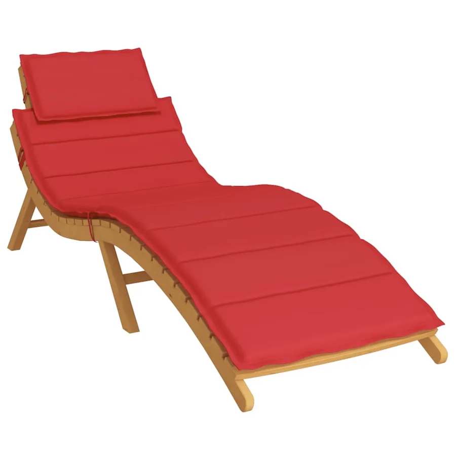 Coussin de chaise longue rouge 186x58x4 cm tissu oxford - 3