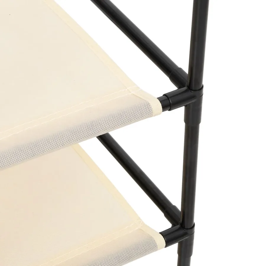 Armoire de rangement 4 paniers en tissu Crème 63x30x71 cm Acier - 6
