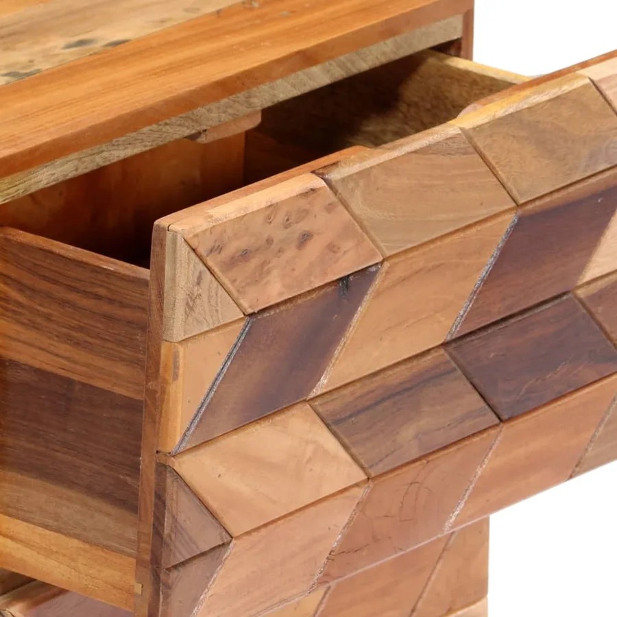 Table de chevet 40 x 30 x 50 cm Bois de récupération massif - 5