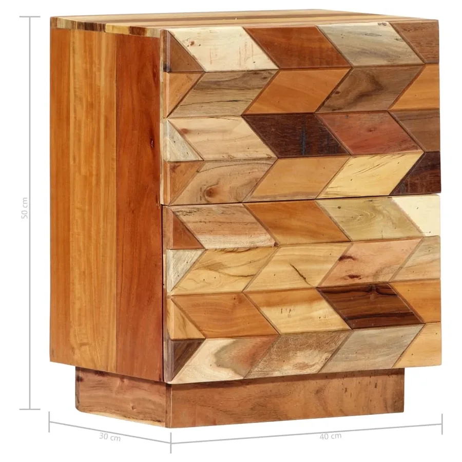 Table de chevet 40 x 30 x 50 cm Bois de récupération massif - 8
