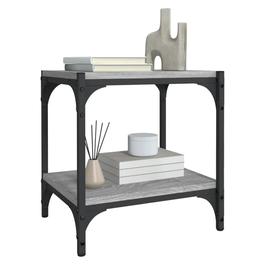 Meuble TV Sonoma gris 40x33x41 cm Bois d'ingénierie et acier - 6