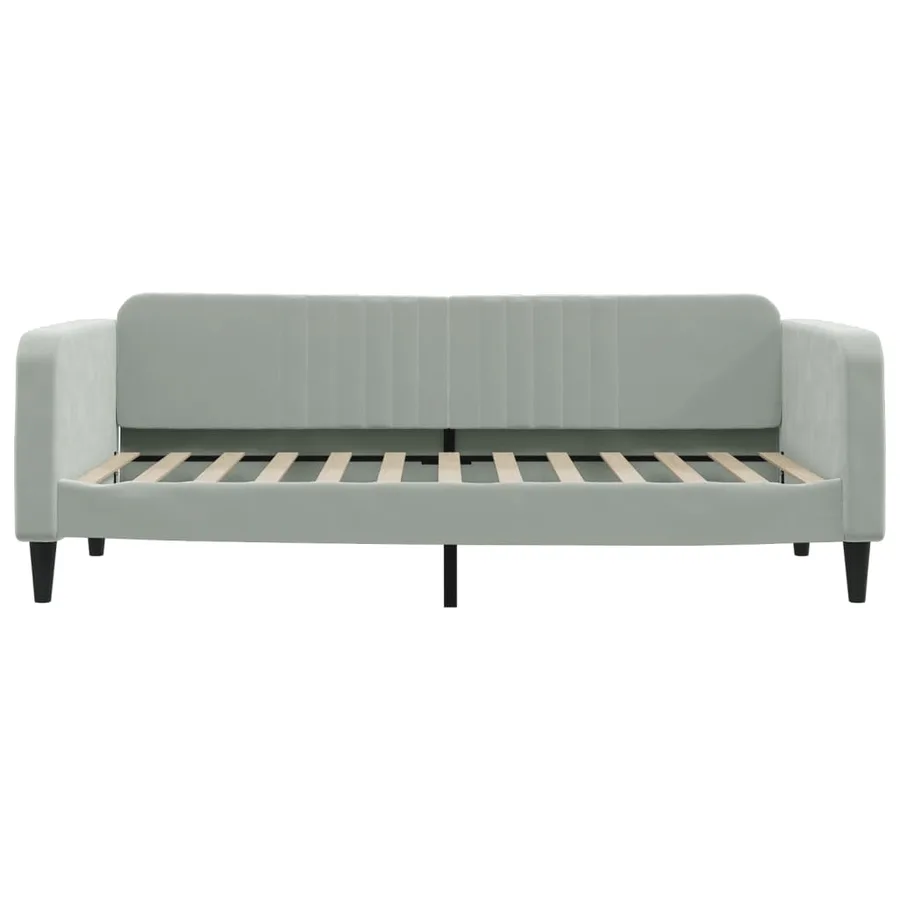 Lit de jour avec gigogne sans matelas gris clair 90x200 cm - 7