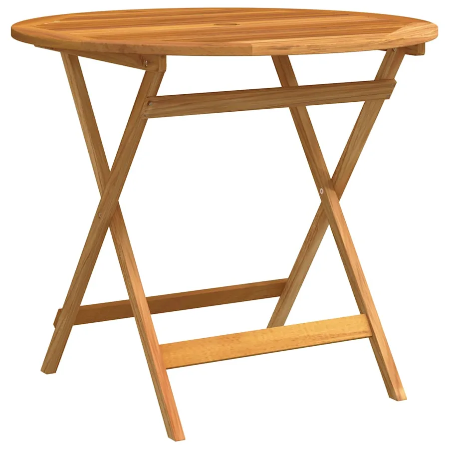 Table de jardin pliable Ø90x75 cm Bois d'eucalyptus solide - 2