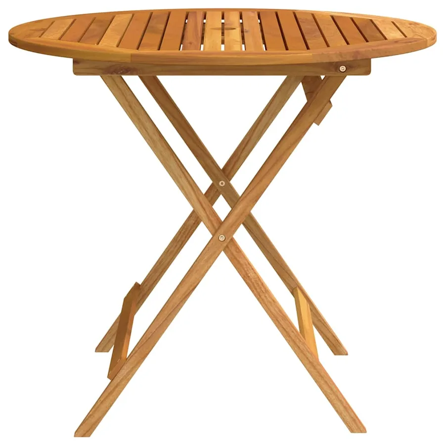 Table de jardin pliable Ø90x75 cm Bois d'eucalyptus solide - 4
