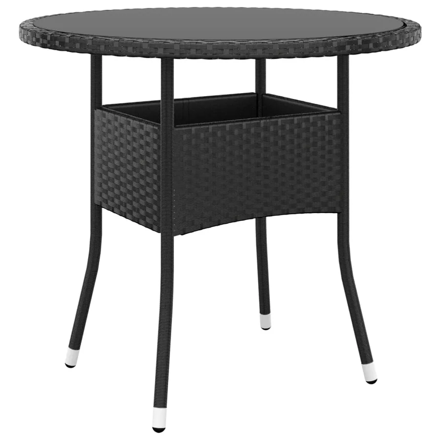 Ensemble à manger de jardin 5 pcs Résine tressée Noir - 5