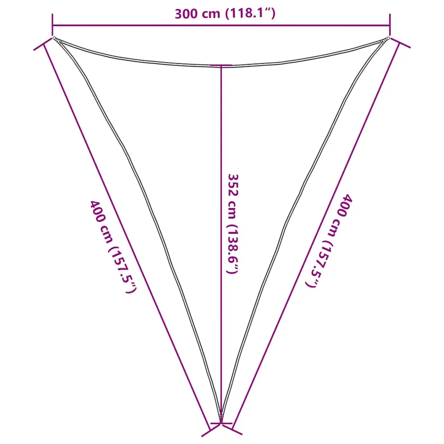Voile d'ombrage 160 g/m² Rouge 3x4x4 m PEHD - 10