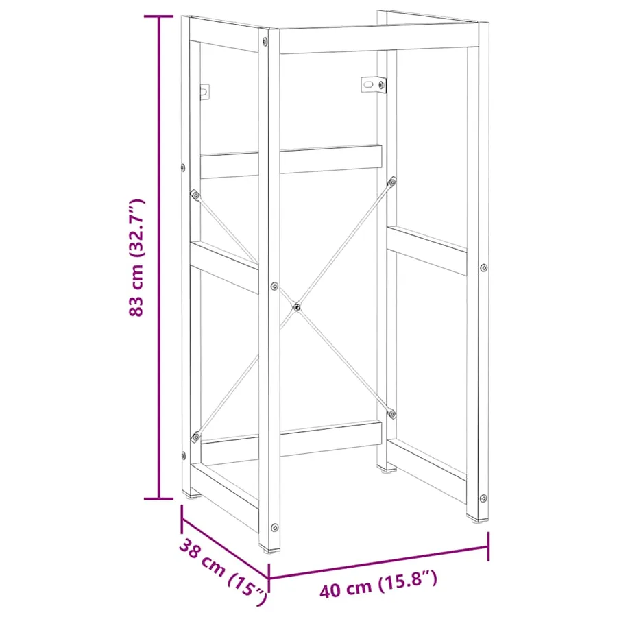 Cadre de lavabo de salle de bain Blanc 40x38x83 cm Fer - 8