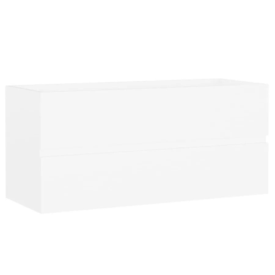 Armoire d'évier avec lavabo intégré Blanc Aggloméré - 3