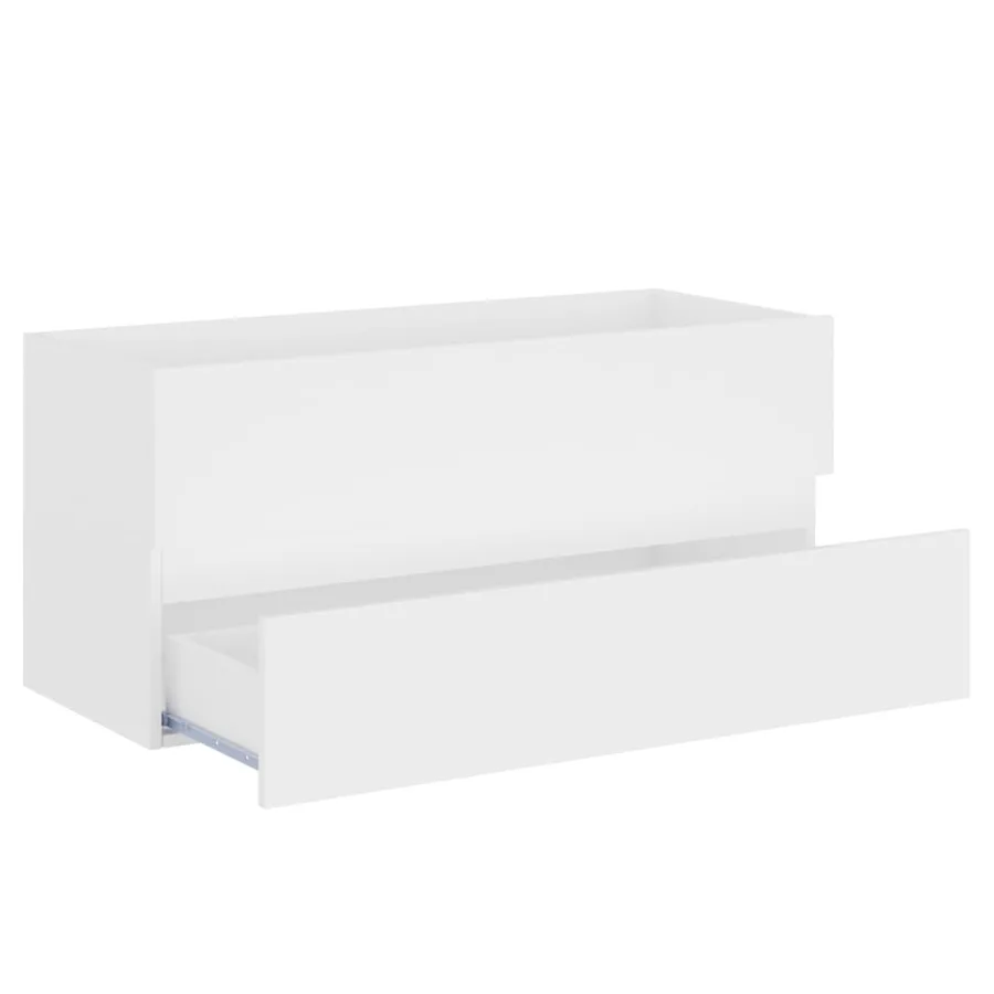 Armoire d'évier avec lavabo intégré Blanc Aggloméré - 5