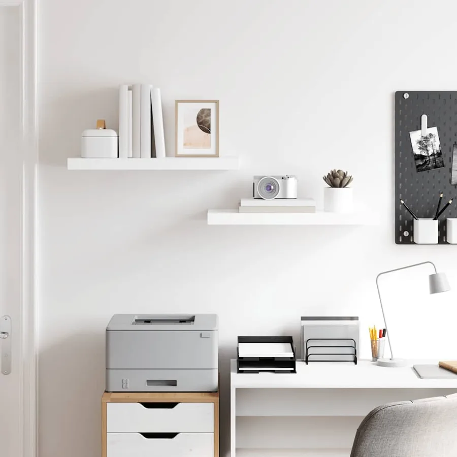 Étagère murale flottante 2 pcs Blanc brillant 60x23,5x3,8cm MDF - 3