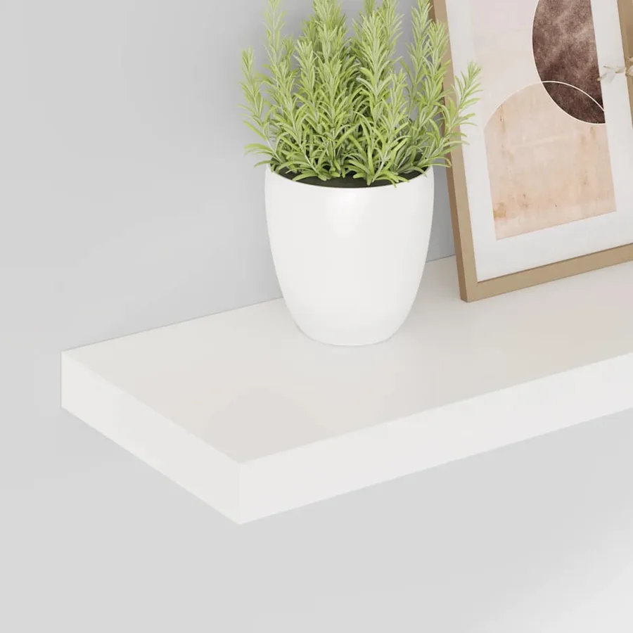 Étagère murale flottante 2 pcs Blanc brillant 60x23,5x3,8cm MDF - 4
