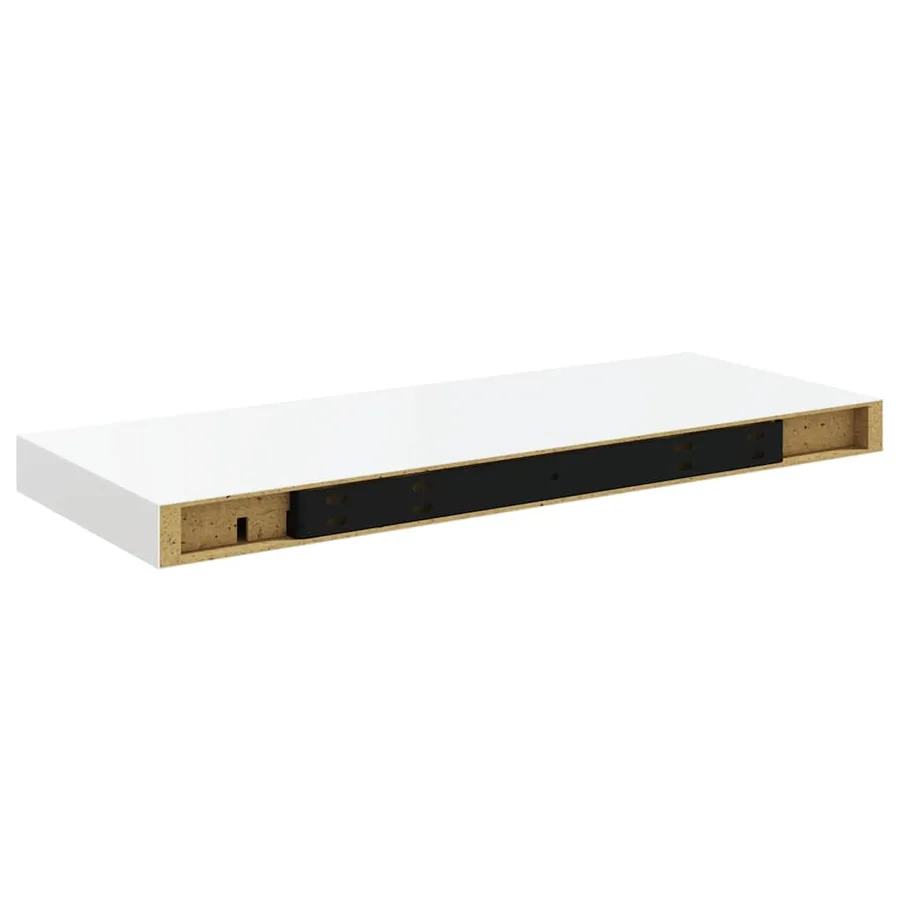 Étagère murale flottante 2 pcs Blanc brillant 60x23,5x3,8cm MDF - 9