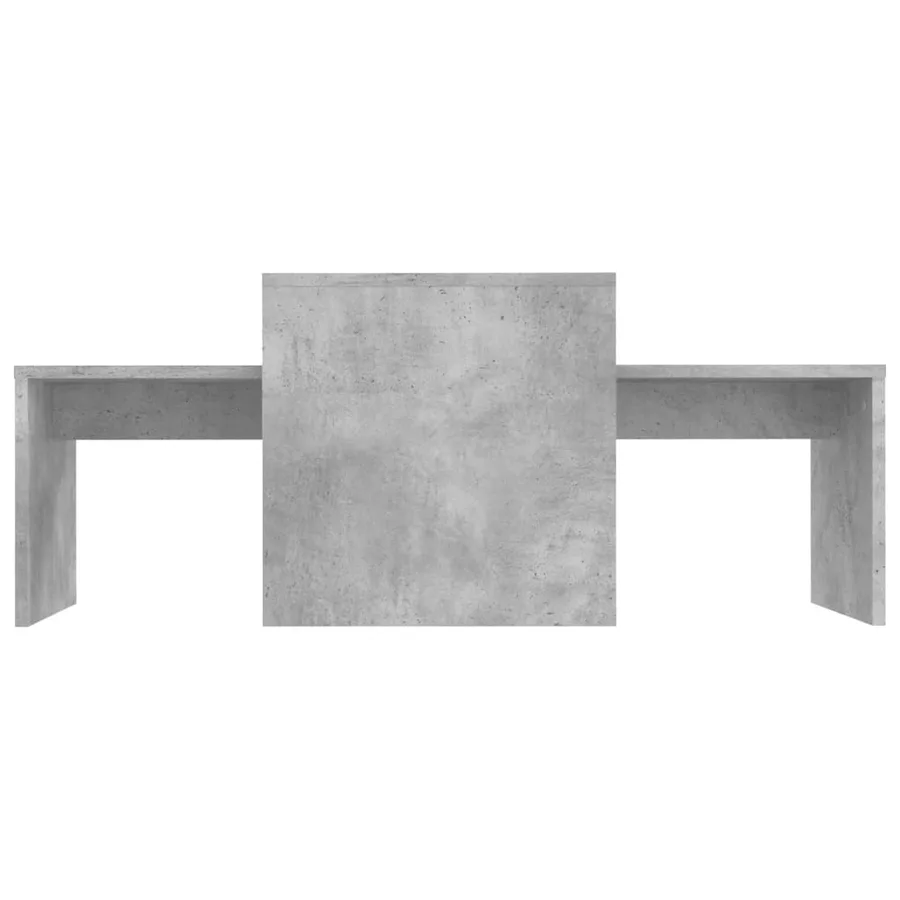 Ensemble de table basse Gris béton 100x48x40 cm Bois ingénierie - 4