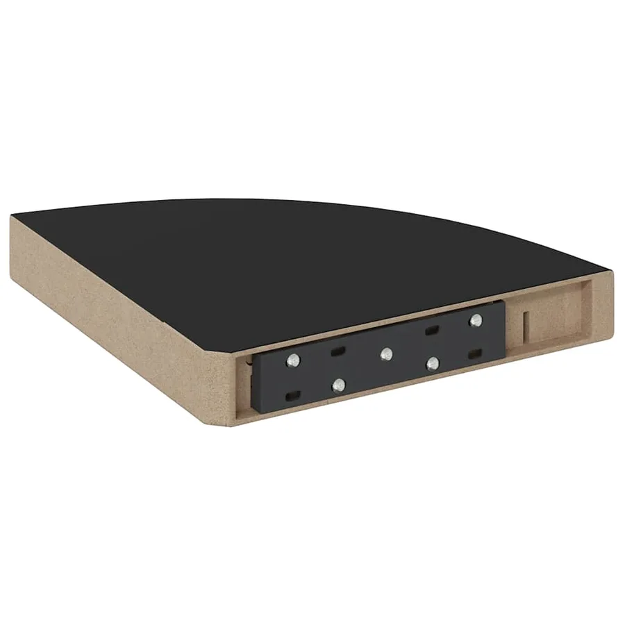 Étagères d'angle flottantes 2 pcs noir 25x25x3,8 cm MDF - 8