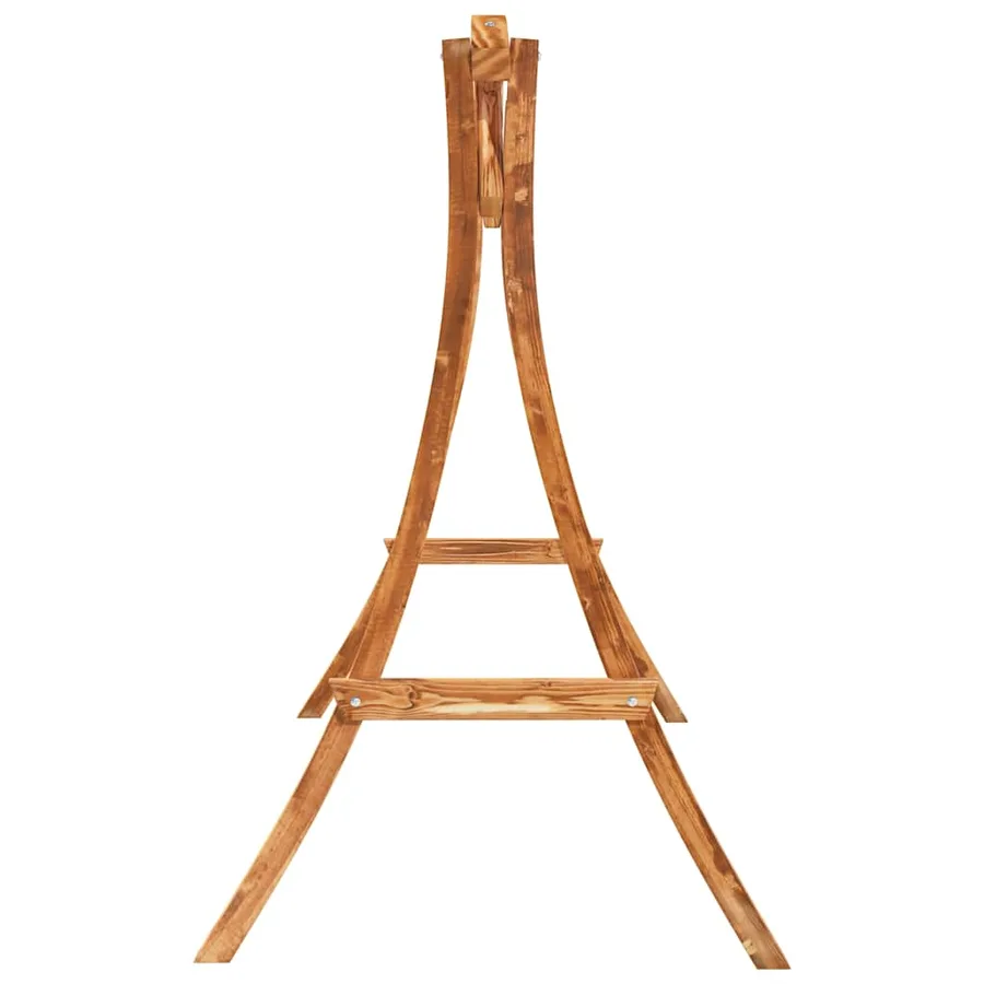 Lit balançoire bois massif d'épicéa avec finition en teck - 6
