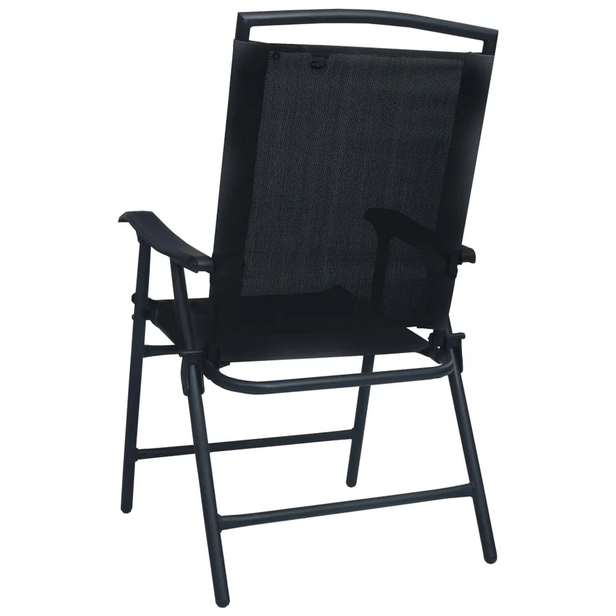 Chaises de jardin pliables lot de 2 Textilène Noir - 5