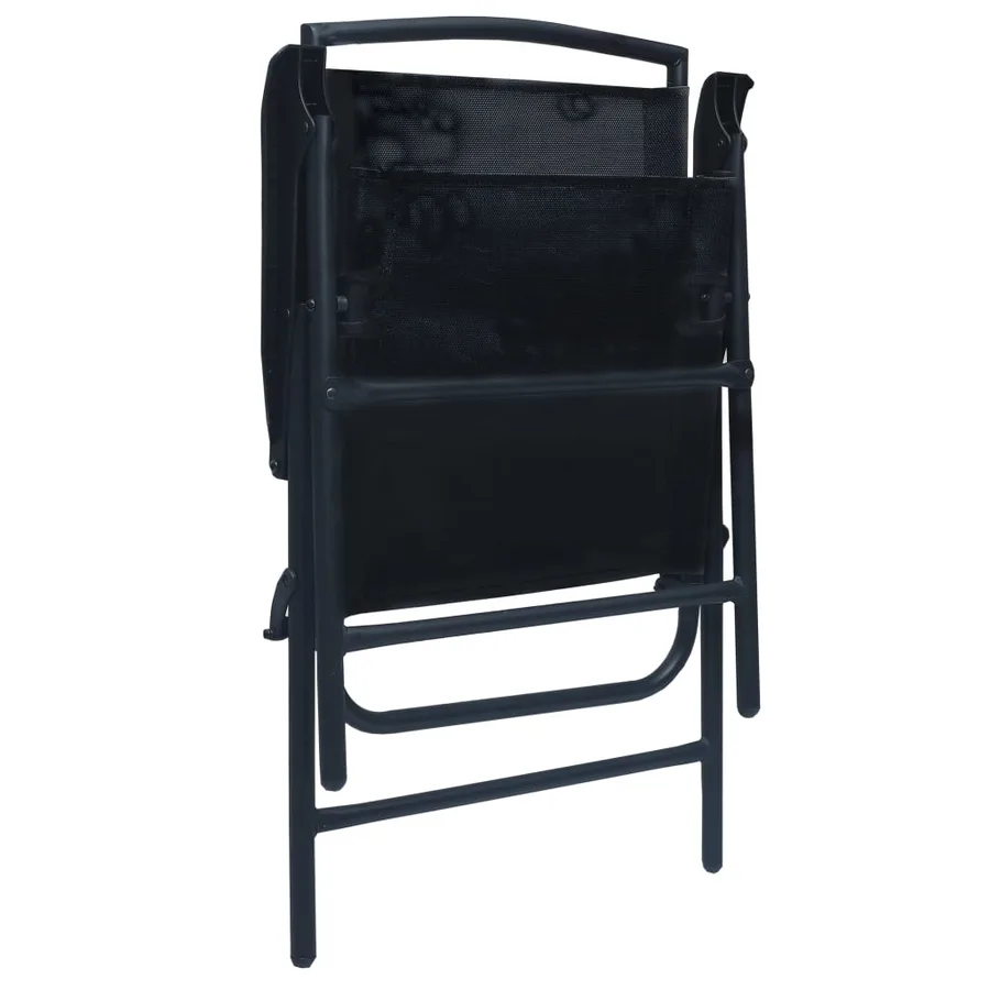 Chaises de jardin pliables lot de 2 Textilène Noir - 6